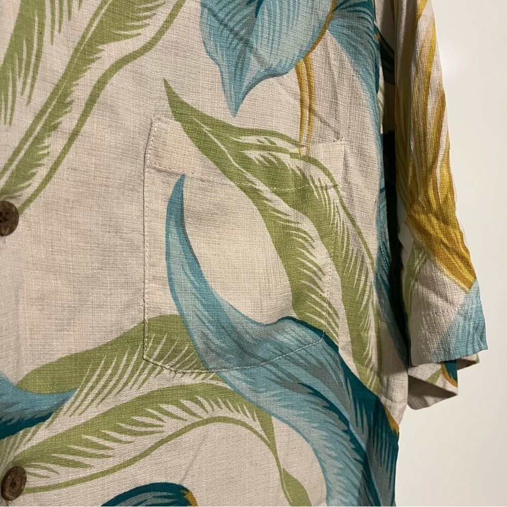 Tommy Bahama Tropical Palm Short Sleeve Shirt 100% Silk Size Large Resort - Picture 6 of 8